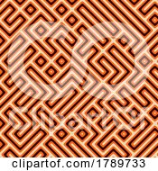 Retro Styled Abstract Maze Pattern Background
