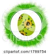 Poster, Art Print Of Sunflower Easter Egg And Circle Of Grass
