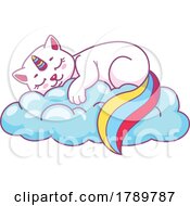 Poster, Art Print Of Unicorn Cat Sleeping On A Cloud