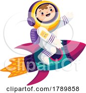 Astronaut Flying On A Rocket