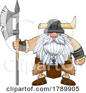 Cartoon Gnome Viking With An Axe