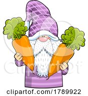 Cartoon Gnome Holding Carrots