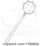 Cartoon Black And White Viking Mace Weapon by Hit Toon