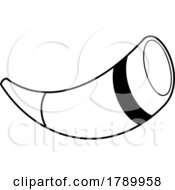 Cartoon Black And White Drinking Viking Horn