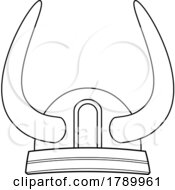 Cartoon Black And White Horned Viking Helmet