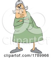 Poster, Art Print Of Cartoon Furious Wife Or Granny With Folded Arms