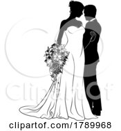 03/08/2023 - Bride And Groom Couple Wedding Dress Silhouettes