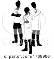 Poster, Art Print Of Silhouette Medical Services Doctor Team People