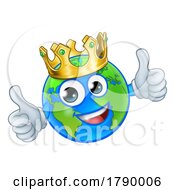 Poster, Art Print Of King Earth Globe World Mascot Cartoon Character