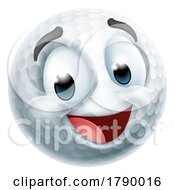 Poster, Art Print Of Golf Ball Emoticon Face Emoji Cartoon Icon