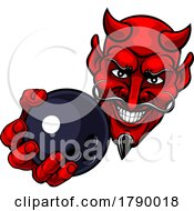 03/08/2023 - Devil Ten Pin Bowling Ball Sports Mascot Cartoon