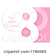 Poster, Art Print Of Happy Womens Day Background With Butterfly