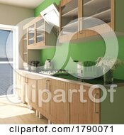 Poster, Art Print Of Render Of 3d Contemporary Kitchen