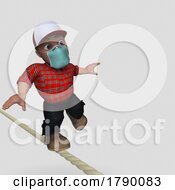 3D Cartoon Lumberjack Character
