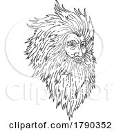 03/12/2023 - Angry Greek God Zeus Or Roman God Jupiter Mono Line Drawing