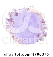 Poster, Art Print Of Elegant Hand Painted Floral Watercolour Background With Gold Glitter