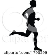 Silhouette Runner Man Sprinter Or Jogger Person