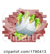 Poster, Art Print Of Golf Ball Claw Breaking Through Wall