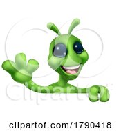 Alien Cute Little Green Man Martian Cartoon Mascot