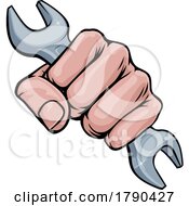 Spanner Wrench Fist Hand Comic Pop Art Cartoon