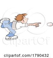 Poster, Art Print Of Cartoon Boy Throwing A Baseball