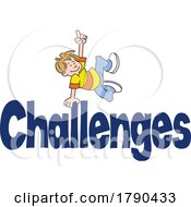 Poster, Art Print Of Cartoon Boy Jumping Over Challenges