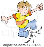 Cartoon Boy Jumping And Clicking Heels
