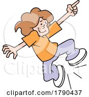 Cartoon Girl Jumping And Clicking Heels