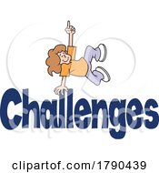 Poster, Art Print Of Cartoon Girl Jumping Over Challenges