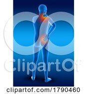 Poster, Art Print Of 3d Male Medical Figure Holding His Neck And Back In Pain