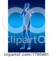 Poster, Art Print Of 3d Male Medical Figure Holding His Throat In Pain