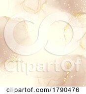 Elegant Gold Hand Painted Alcohol Ink Background With Gold Elements