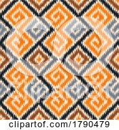 Poster, Art Print Of Ethnic Pattern Background With Ikat Styled Design