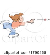 Cartoon Girl Throwing A Dart