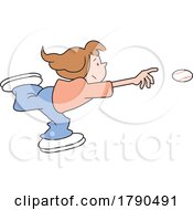 Cartoon Girl Throwing A Baseball