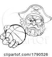 Pirate Basketball Ball Sports Mascot Cartoon