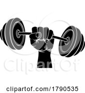 Poster, Art Print Of Weight Lifting Fist Hand Holding Barbell Concept