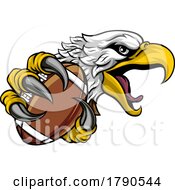 Poster, Art Print Of Eagle Hawk American Football Ball Cartoon Mascot