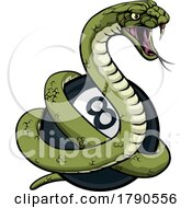 Snake Pool 8 Ball Billiards Mascot Cartoon