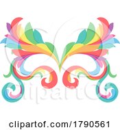 Poster, Art Print Of Filigree Colorful Pattern Rainbow Floral Design