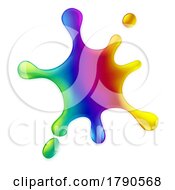 Poster, Art Print Of Paint Splash Rainbow Color Splat Design Splatter