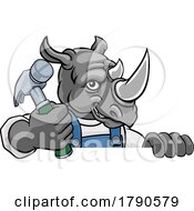 03/22/2023 - Rhino Carpenter Handyman Builder Holding Hammer