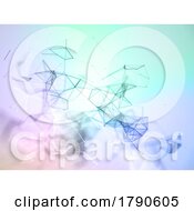 Poster, Art Print Of 3d Data Network Communications Background With Low Poly Plexus Design