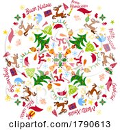 Poster, Art Print Of Christmas Joy Kaleidoscope Circle