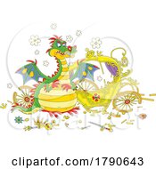 Poster, Art Print Of Cartoon Dragon After Eating A King