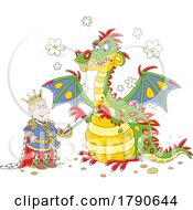 Poster, Art Print Of Cartoon Angry King And Hungry Dragon