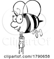 Black And White Bee Carrying Honey