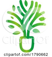 Poster, Art Print Of Gradient Green Potted Tree
