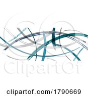 Poster, Art Print Of Abstract Strokes In Blue Teal And Gray