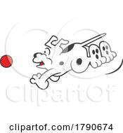 Poster, Art Print Of Cartoon Dog Chasing A Ball